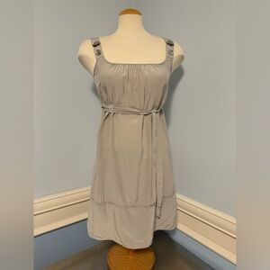 Wilfred - silver silk empire mini dress